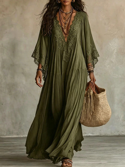 WILLOW | Boho Kimono-Sleeve Maxi Dress with Effortless Vacation Charm