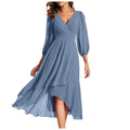 AURORA | Asymmetrical Dress with V-Neck and Flowing Skirt for Modern Elegance