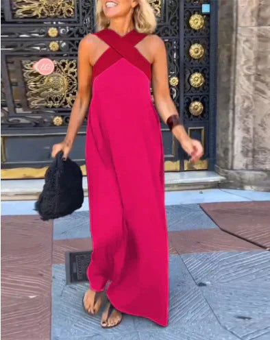 DELFINA | CROSS-OVER CUT DRESS