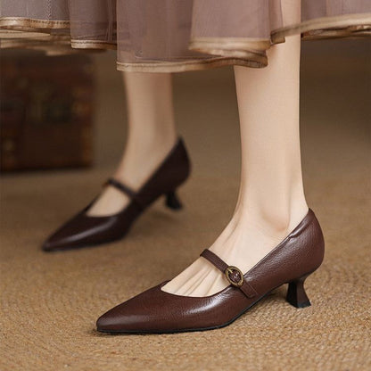Eloria Leather Kitten Heels
