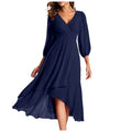 AURORA | Asymmetrical Dress with V-Neck and Flowing Skirt for Modern Elegance
