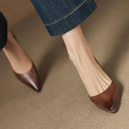 Calenne Leather Cat Heels