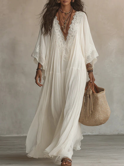 WILLOW | Boho Kimono-Sleeve Maxi Dress with Effortless Vacation Charm