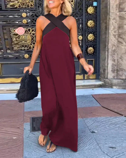 DELFINA | CROSS-OVER CUT DRESS