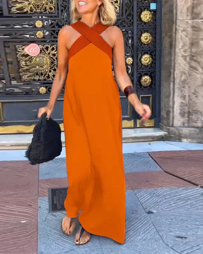DELFINA | CROSS-OVER CUT DRESS