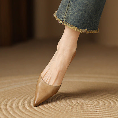 Ceyra Leather Kitten Heels