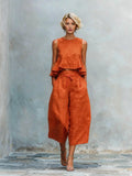 Women's Two-Piece Set with Ruffled Hem