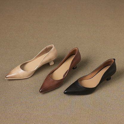Calenne Leather Cat Heels