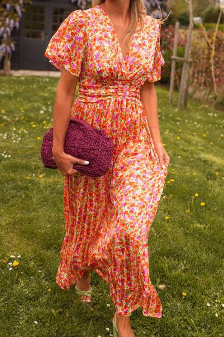 WILLOW | Floral Maxi Dress with Flattering V-Neckline