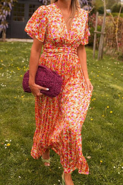 WILLOW | Floral Maxi Dress with Flattering V-Neckline