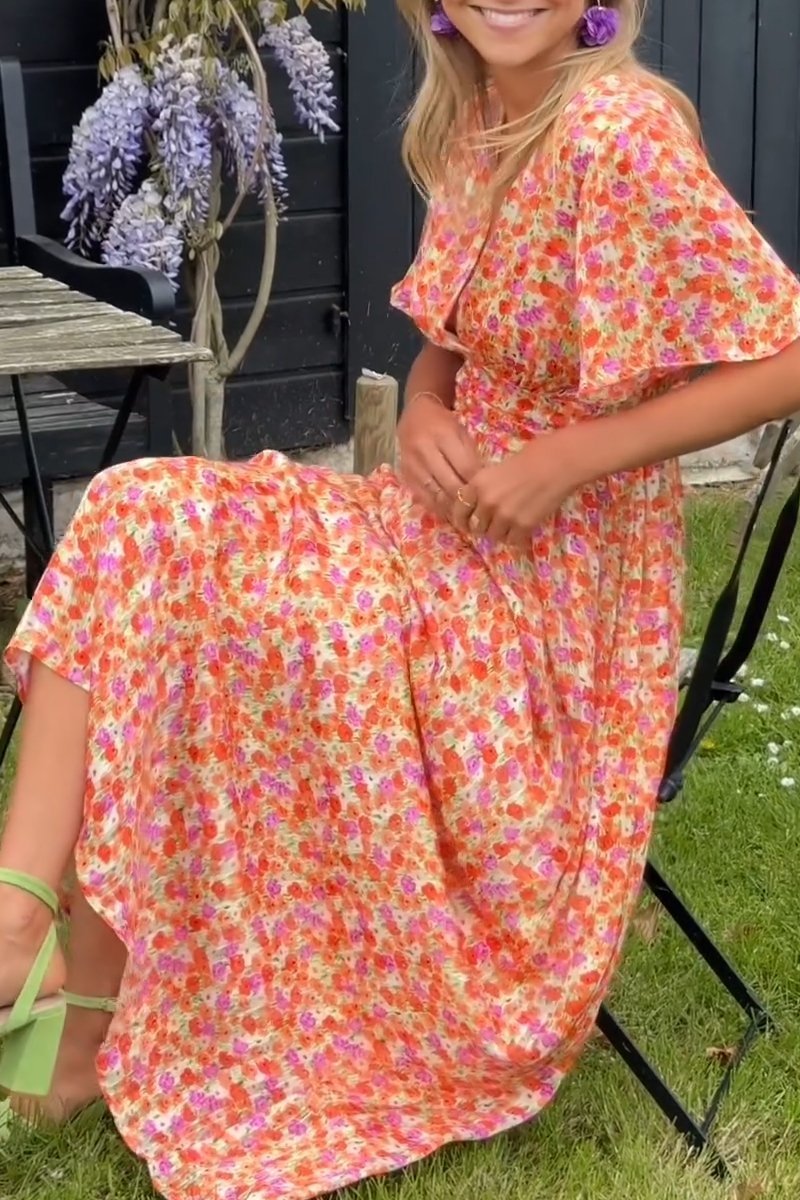 WILLOW | Floral Maxi Dress with Flattering V-Neckline
