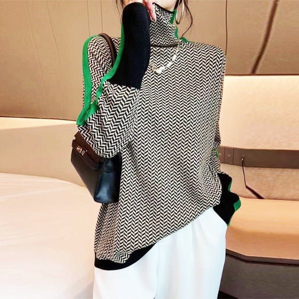 Helena | Elegant Sweater with Contrasting Stripes for Daily Comfort