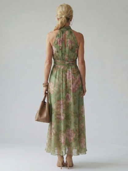 Elise | Gathered Halter Midi Dress