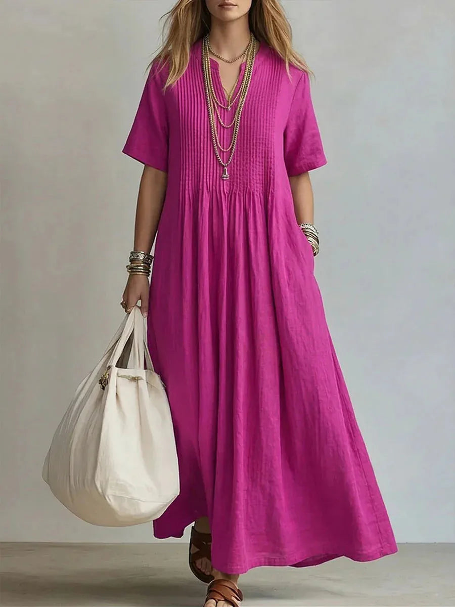 WREN | Blue Maxi Dress Short Sleeve