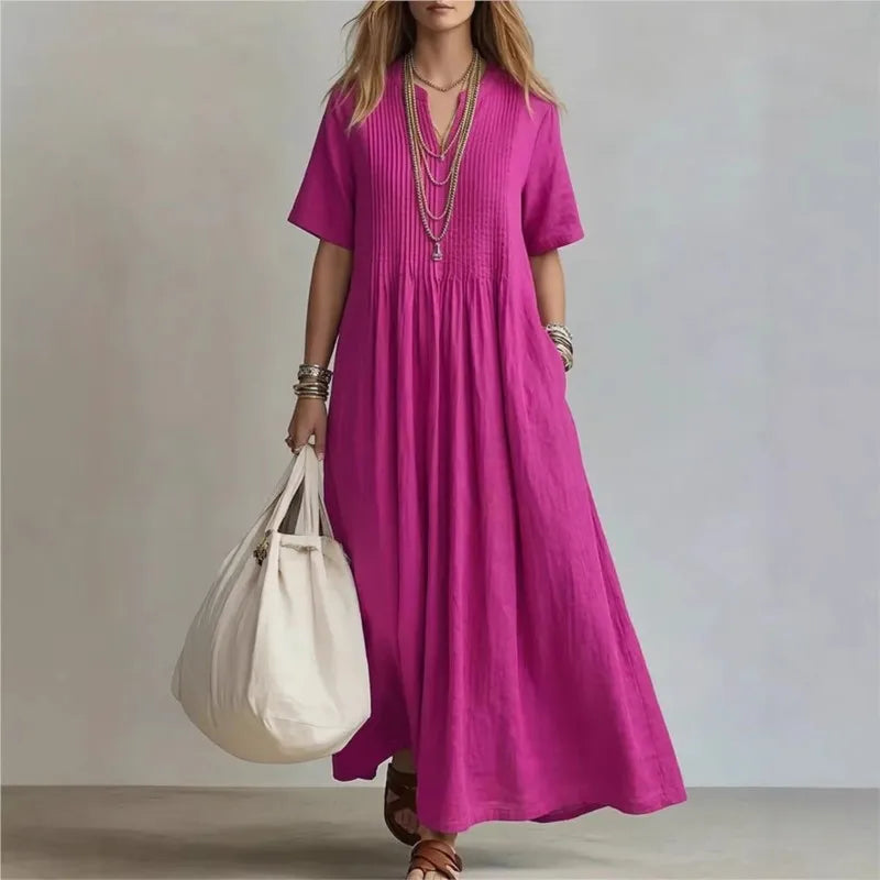 WREN | Blue Maxi Dress Short Sleeve