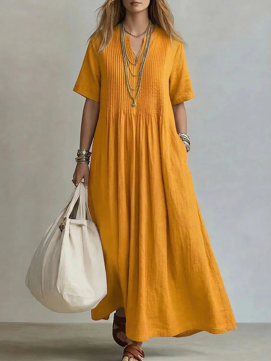 WREN | Blue Maxi Dress Short Sleeve