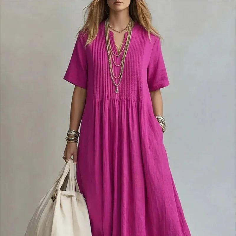 WREN | Blue Maxi Dress Short Sleeve