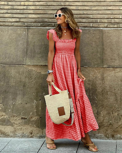 FRANCESCA | Checkered Dress with Retro Cut for Instant Elegance and Daily Comfort