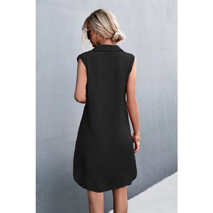 RILEY | Collared Shirt Dress with Side Slit