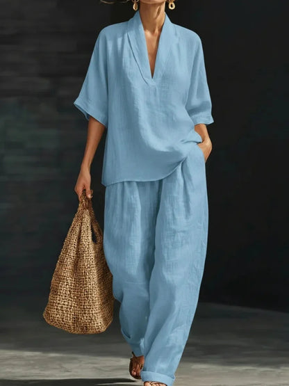 REAGAN | Chic 2-Piece Set Flattering Silhouette Effortless Comfort for Casual Days
