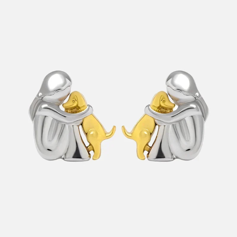 Bicolor Hugg Earrings in Silver and Gold