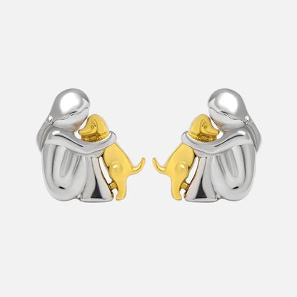 Bicolor Hugg Earrings in Silver and Gold