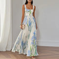 LYRA | Elegant Floral Maxi Dress with Flattering Pleated Silhouette