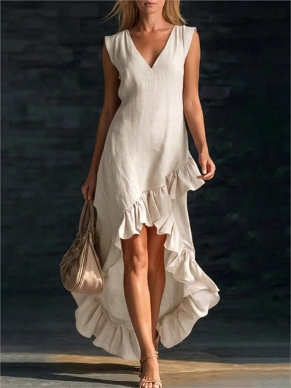 ROWAN | Sleeveless Maxi Dress with Ruffle Hem