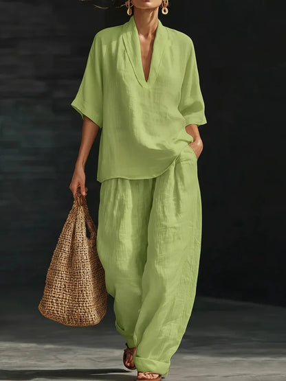 REAGAN | Chic 2-Piece Set Flattering Silhouette Effortless Comfort for Casual Days