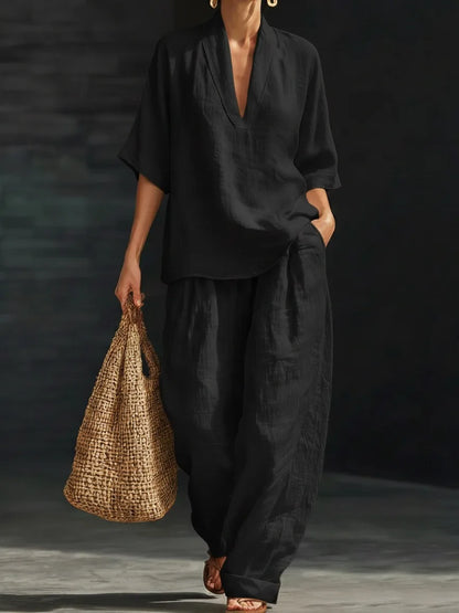 REAGAN | Chic 2-Piece Set Flattering Silhouette Effortless Comfort for Casual Days