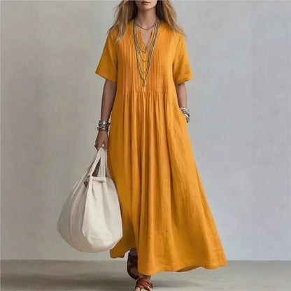 WREN | Blue Maxi Dress Short Sleeve