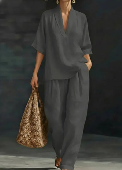 REAGAN | Chic 2-Piece Set Flattering Silhouette Effortless Comfort for Casual Days