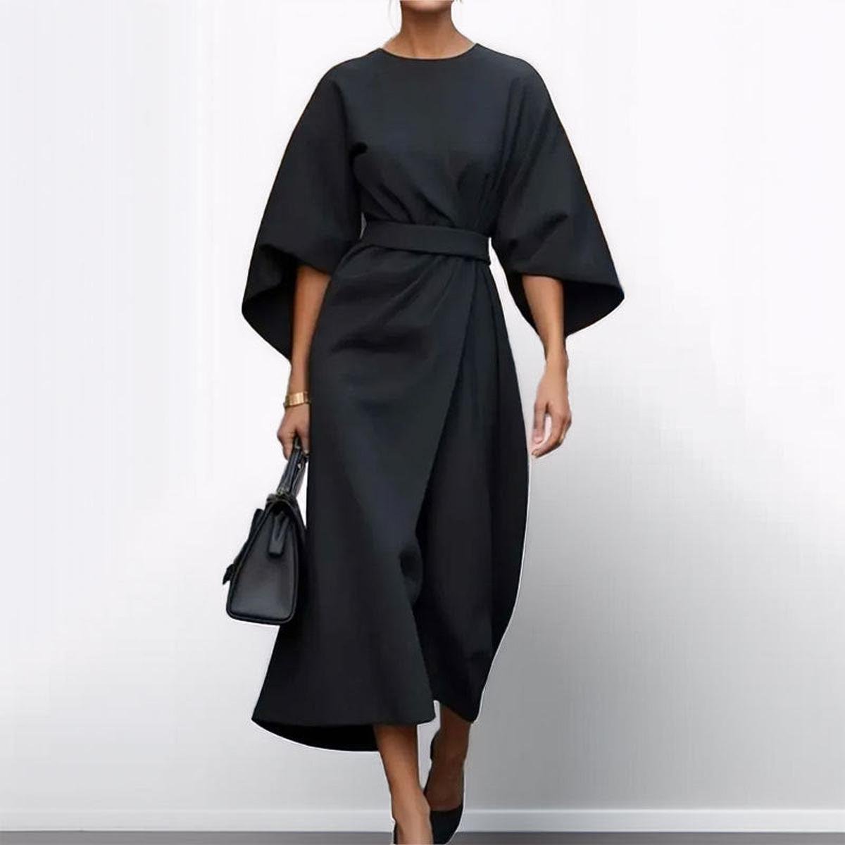 VIVIENNE | Elegant Kimono Maxi Dress with Accent Waist