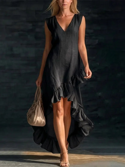 ROWAN | Sleeveless Maxi Dress with Ruffle Hem
