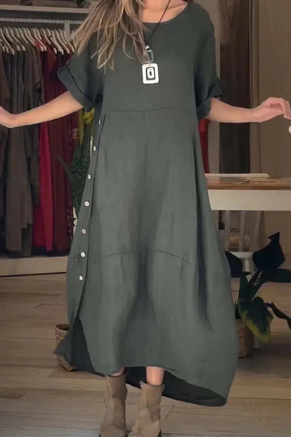 SELENA | Elegant Casual Dress with Buttons