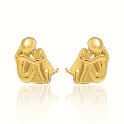 Bicolor Hugg Earrings in Silver and Gold