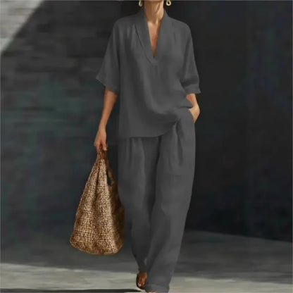 REAGAN | Chic 2-Piece Set Flattering Silhouette Effortless Comfort for Casual Days
