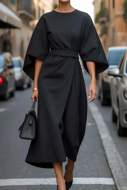Sonia | Elegant Dress with Lantern Sleeves and Waistband