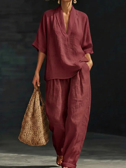 REAGAN | Chic 2-Piece Set Flattering Silhouette Effortless Comfort for Casual Days