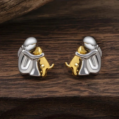 Bicolor Hugg Earrings in Silver and Gold
