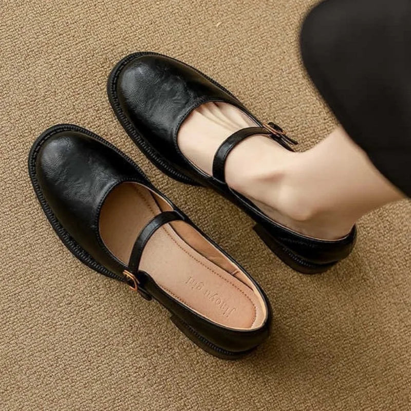 Classic Comfort Mary Janes Made Of Real Leather