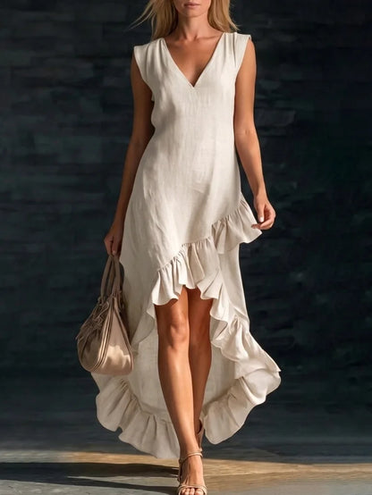 ROWAN | Sleeveless Maxi Dress with Ruffle Hem