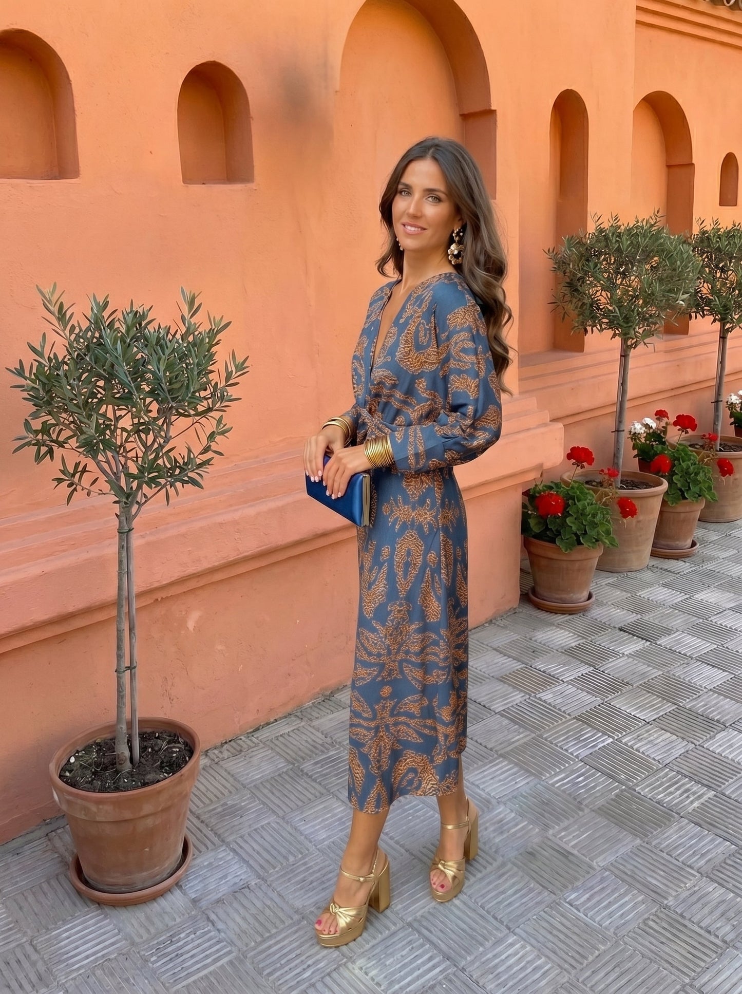 Printed Midi Dress