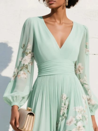 Primrose | Floral Pleated Maxi Dress