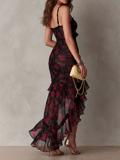 Lane | Floral Ruched Hem Dress