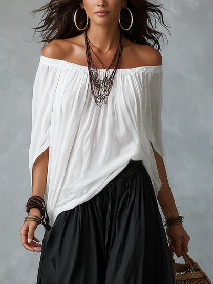 ZARA | Two Piece Set Off Shoulder Top and Harem Pants Relaxed Boho Style
