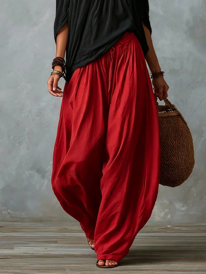 Top White Off-the-shoulder and Wide Lantern Pants