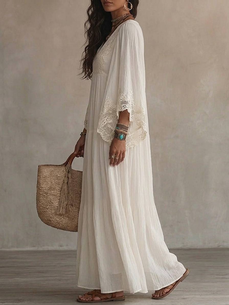 Anna – White Pearl Dress
