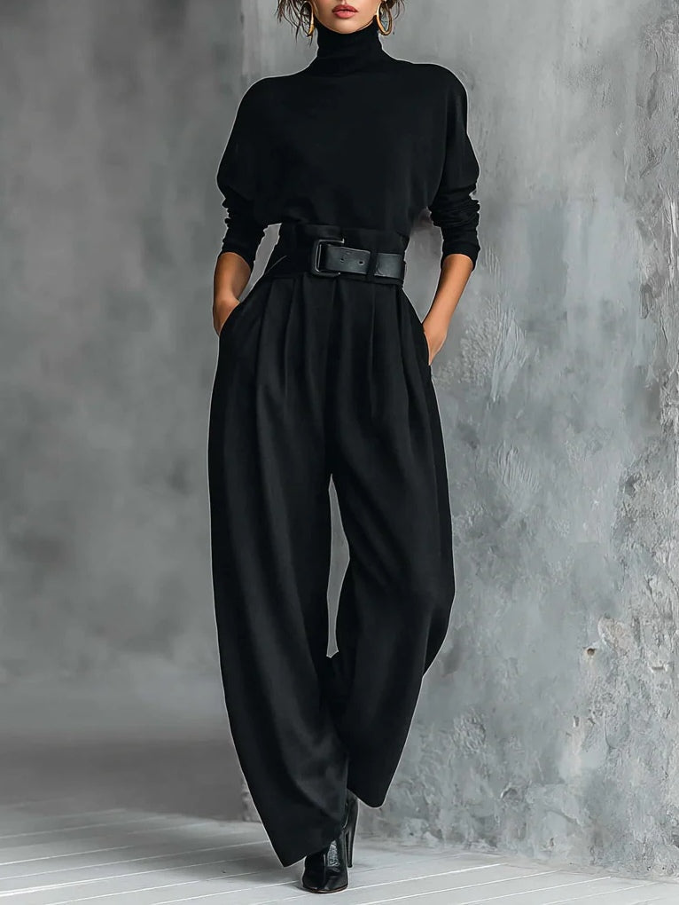 REAGAN | Matching Set with High Neck Top and Tailored Pants