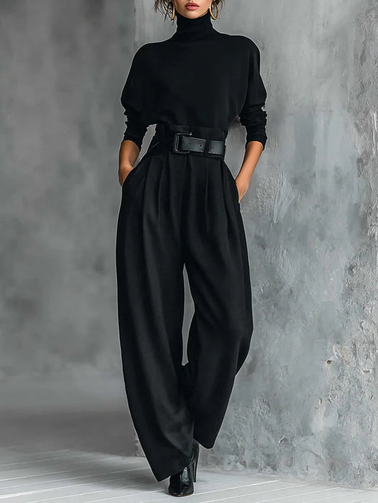 REAGAN | Matching Set with High Neck Top and Tailored Pants